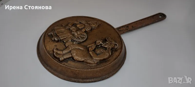 Винтидж, декоративен тиган с медно покритие., снимка 1