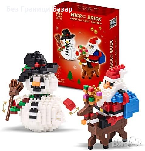 Нов комплект Коледа 2023 Блокчета - Дядо Коледа, Снежен Човек, Елен, снимка 1