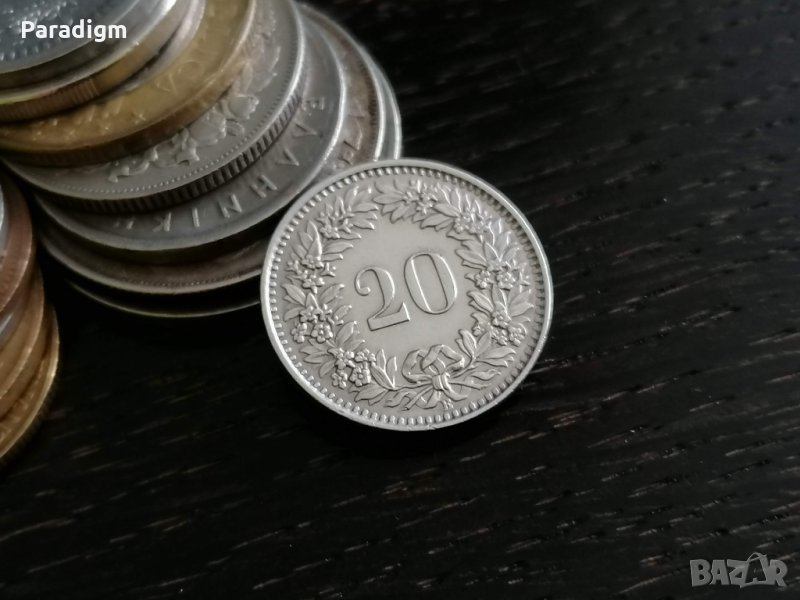 Монета - Швейцария - 20 рапен | 1960г.; серия B, снимка 1