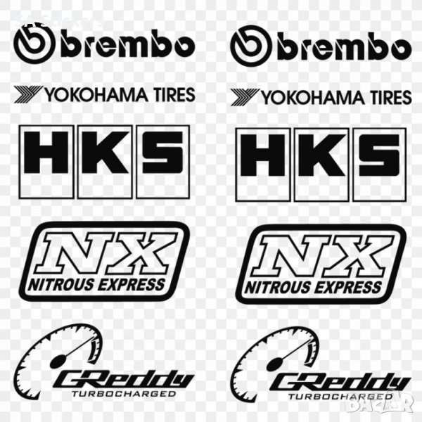 Тунинг стикери за кола HKS brembo NX gredy yokohama, снимка 1