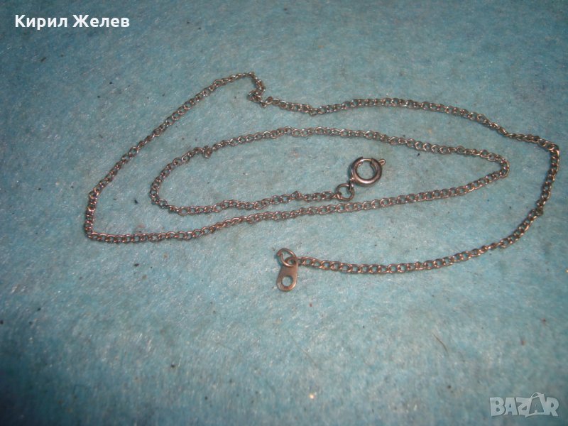 НЕЖНА СРЕБРИСТА ТЪНКА ВЕРИЖКА КОЛИЕ СИНДЖИРЧЕ 18996, снимка 1