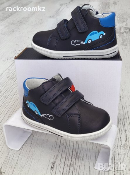 Детски обувки с кожени стелки, цип и лепенки HQ22 blue, снимка 1