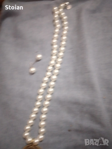 огърлица от перли +2 обици оригинални 140лв , снимка 1