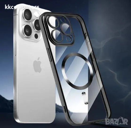 Калъф силикон X-Level MagSafe Ice Crystal /Черна рамка/ за iPhone 16 Pro 6.3 Баркод : 3130794, снимка 1