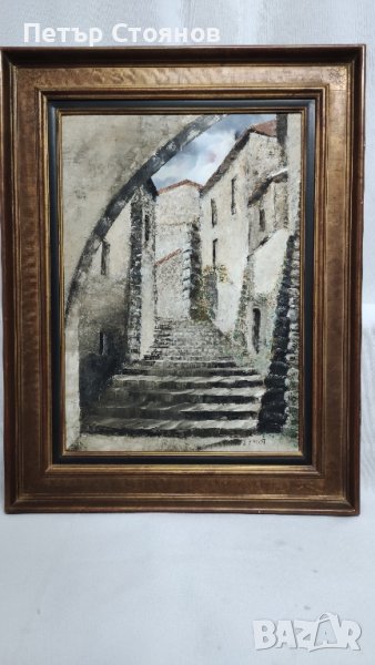 Чудесна френска картина - пейзаж с маслени бои, снимка 1