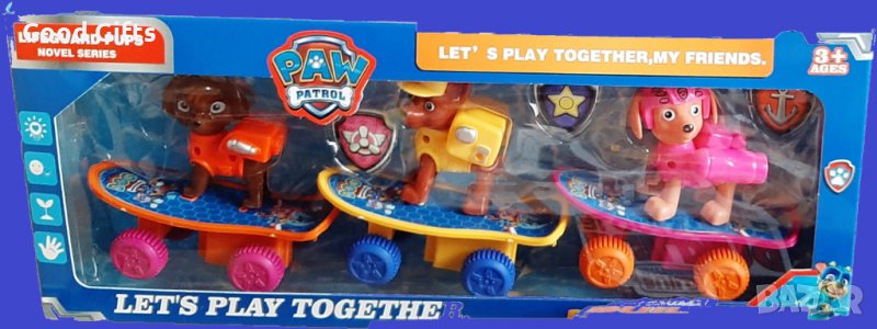 3бр. Кученца Комплект Пес Патрул Скейтборд, снимка 1