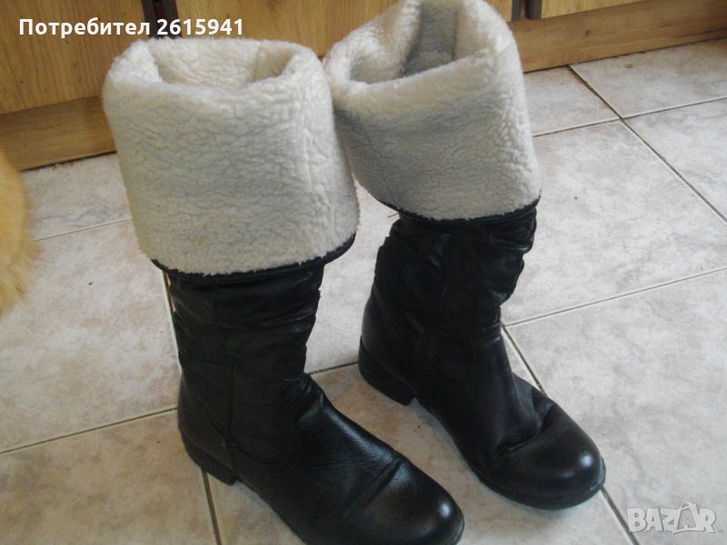 №37-Дамски Зимни Високи Ботуши-Кожа-С Вълна Вътре-Български-Ползвани-LEMAX, снимка 1
