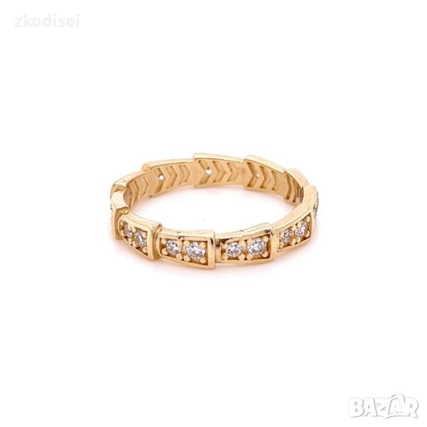 Златен дамски пръстен 2,64гр. размер:55 14кр. проба:585 модел:21868-2, снимка 1