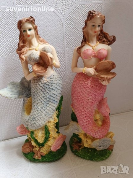 Двойка декоративни статуетки русалки , снимка 1