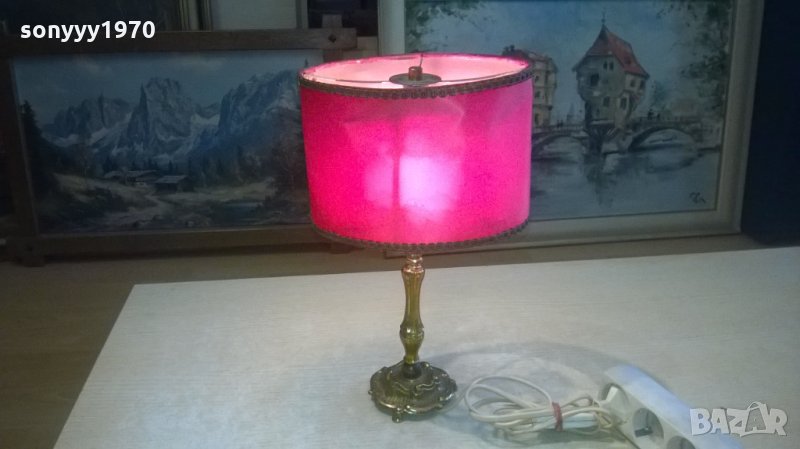 ретро лампа-антика мед/месинг-внос холандия, снимка 1