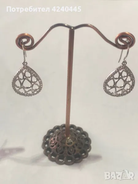 Висящи сребърни обеци, снимка 1