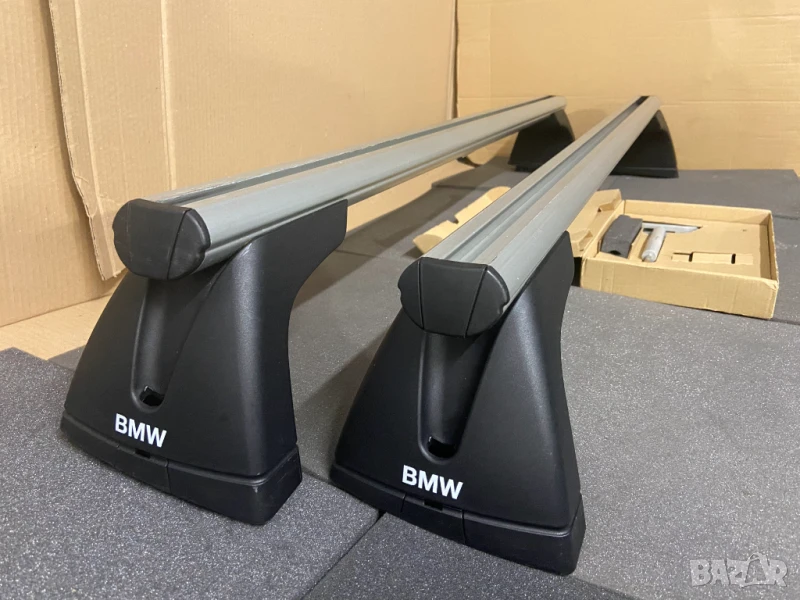 Оригинални релси за BMW E90 E87 E81, напречни греди, багажник (БМВ), снимка 1