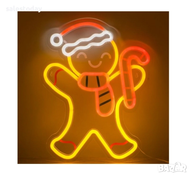 Светеща фигурка Коледно Джинджифилово човече, 40см, снимка 1