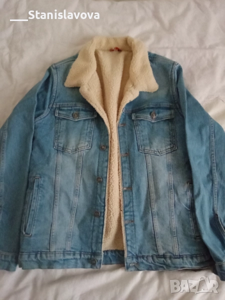 Елегантно мъжко дънково яке с подплата , снимка 1