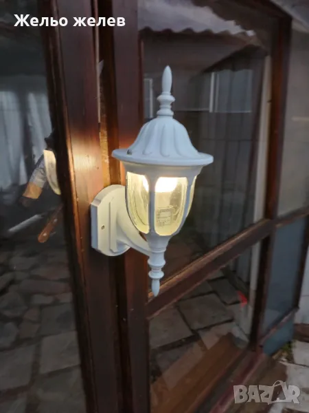 Фенер,метал 35см бял, 3бр, снимка 1