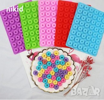  48 мини поничка понички мъниста силиконов молд за желирани бонбони шоколад лед фондан смола, снимка 1