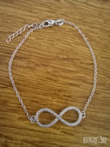Сребърна гривна със знака Безкрайност, снимка 1