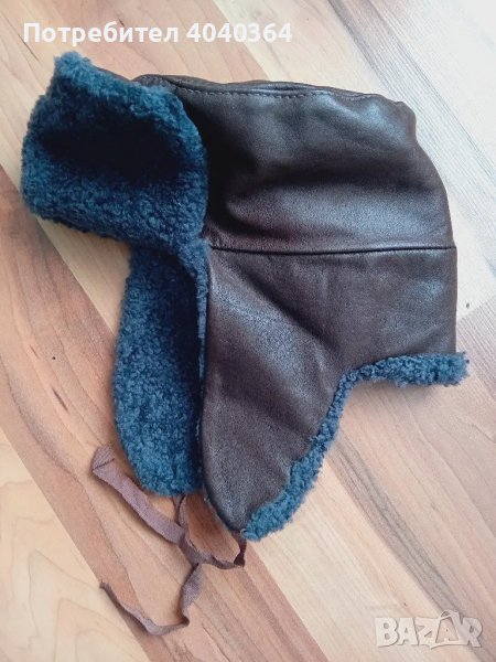 естествена кожа  шапка  ушанка, снимка 1