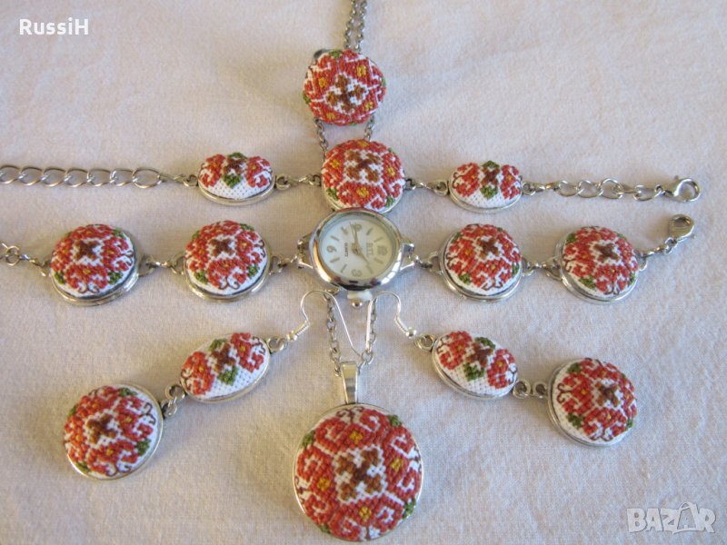 Ръчно бродирани бижута  с българска шевица, снимка 1