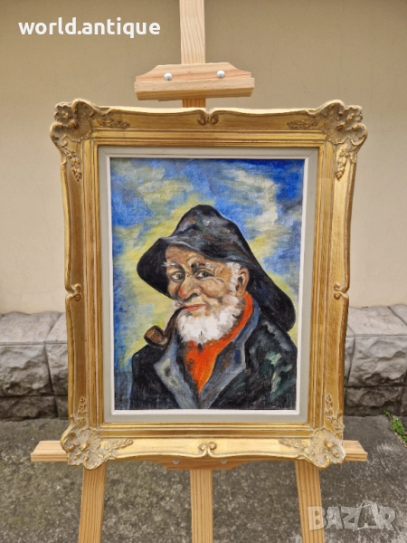 Прекрасна антикварна майсторска авторска картина масло върху платно , снимка 1