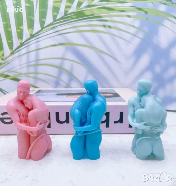 3D Двойка жена и мъж прегърнати силиконов молд форма калъп свещ гипс декор смола, снимка 1