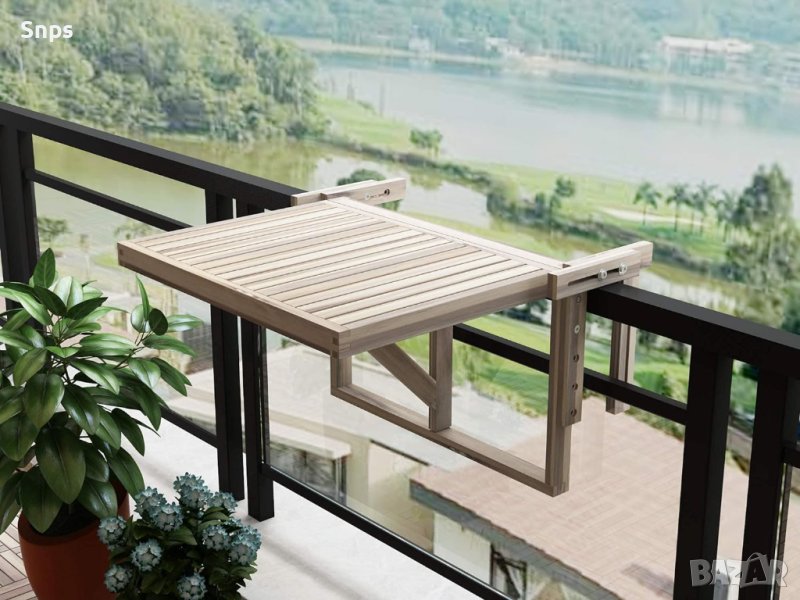 Сгъваема маса за парапети за тераса, балкон, веранда или навес, снимка 1