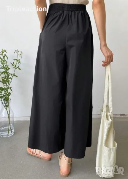 Adia черен широк панталон с връзки, високо качество XXL, снимка 1