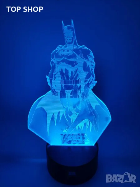 Batman Батман Екшън фигурки 3D настолна лампа 7 променящи цвета нощна лампа, снимка 1