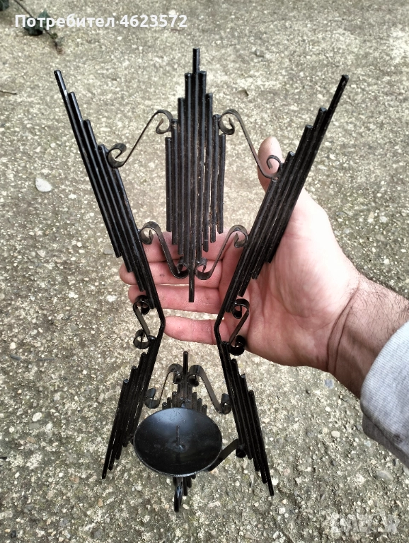 Стенен железен свещник, снимка 1