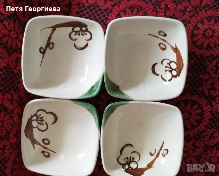 Квадратни порцеланови японски купички, снимка 1