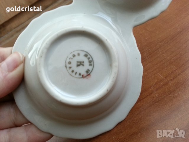 Стар български порцелан солница, снимка 4 - Антикварни и старинни предмети - 40306341