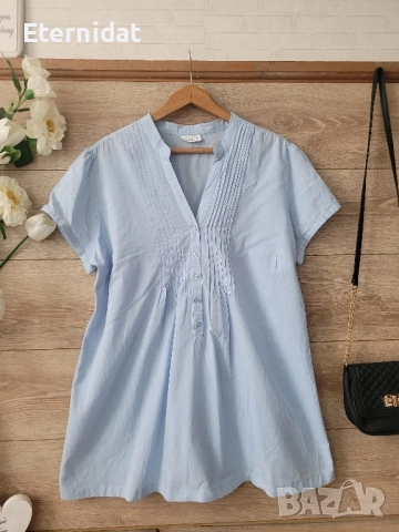 Памучна синя блузка туника YESSICA 