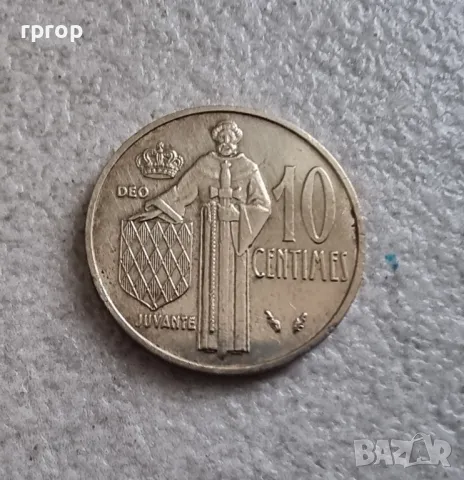 Монако. 10 ,20 сантима,  ½ франк и 1 франк . 1962  - 1979  година. Принц Рение III. 4 бройки., снимка 2 - Нумизматика и бонистика - 48648660