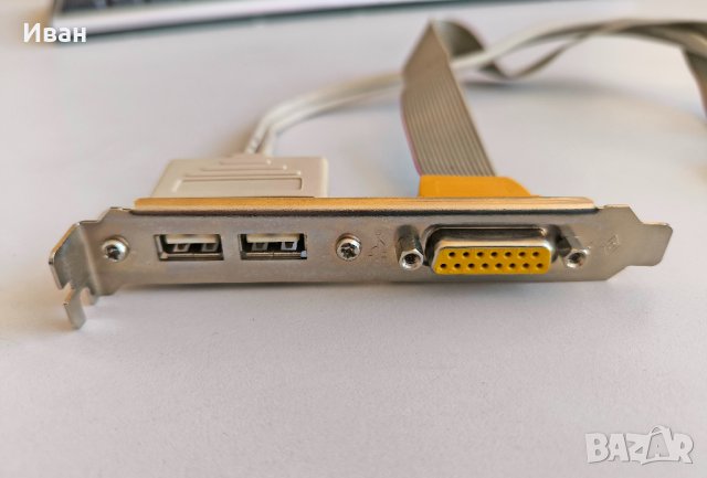 Заден панел за PC два порта USB 2.0 и Game port (15 пина), снимка 2 - Кабели и адаптери - 43960566