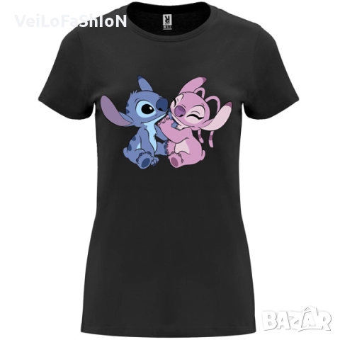 Нова дамска тениска със Стич (Stitch & Angel), три цвята, снимка 3 - Тениски - 47062517