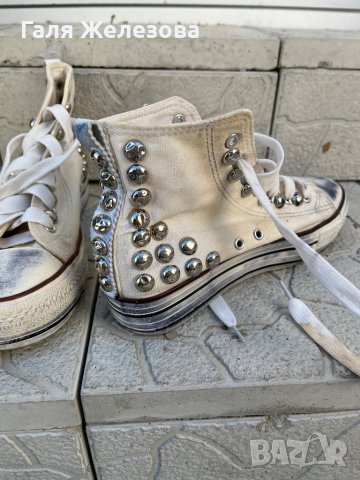 Бели кецове с капси, снимка 6 - Кецове - 43018132