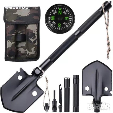 Сгъваема лопата + аксесоари, черен цвят D10, снимка 1