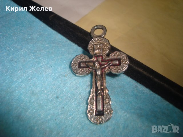 JERUSALEM СТАР ЙЕРУСАЛИМСКИ КРЪСТ РАЗПЯТИЕ ПОСРЕБРЕНА БЛАГОРОДНА ЕМАЙЛИРАНА СТОМАНА ЙЕРУСАЛИМ 18153, снимка 5 - Антикварни и старинни предмети - 34896214