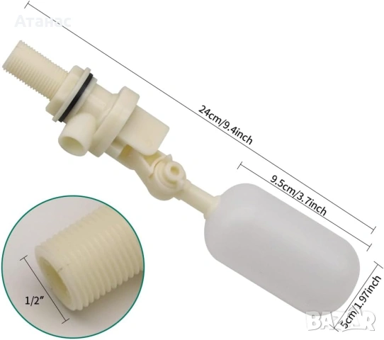 Поплавъчен клапан 1/2" за инкубатори, поплавък за поилкаи, снимка 2 - За птици - 53427534