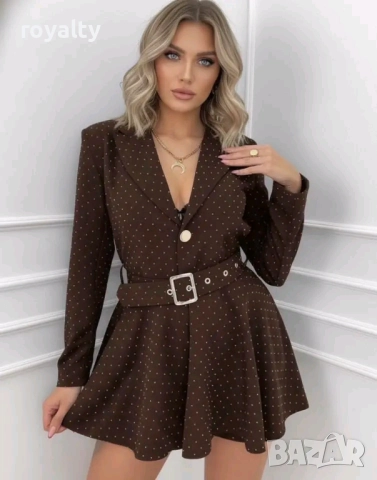 Кафяв Дамски Гащеризон с Камъни 