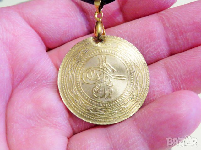 Старинна османска муска 1, турски амулет с тугра, тура 3,5 см - османска монограма, накит, амулет , снимка 2 - Други - 36844646