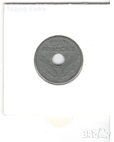 France-10 Centimes-1941-KM# 898-Vichy French State; large issue, снимка 4 - Нумизматика и бонистика - 44920599
