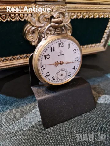 Рядък антикварен колекционерски немски джобен часовник Junghans Astra , снимка 3 - Антикварни и старинни предмети - 48698487