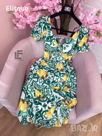 дълга лятна рокля с лимони 