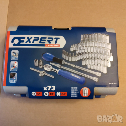 EXPERT BY FACOM 1/4 drive гедоре /гидория 73части къси дълги вложки камъни комплект, снимка 5 - Гедорета - 52914955