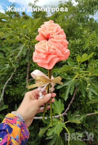 Ръчно изработени рози, снимка 3 - Декорация за дома - 35319141
