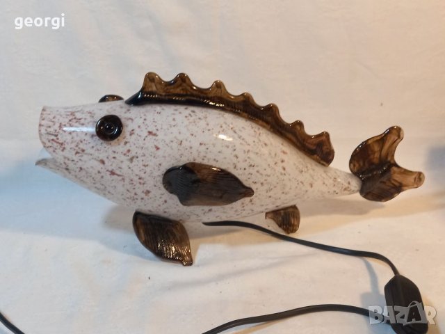 Стъклена риба лампа Murano, снимка 2 - Настолни лампи - 39146449