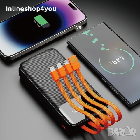 Външна батерия с вградени USB-A, USB-C, Lightning и microUSB кабели - Dudao K6Pro Universal Power Ba, снимка 6 - Външни батерии - 52554115