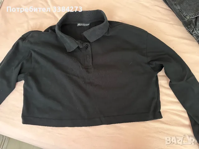 Дамска къса блуза с дълъг ръкав - Zara, снимка 1