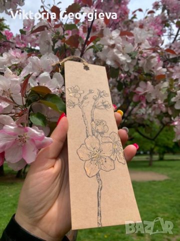 Ръчно рисувана отметка за книга, снимка 2 - Ученически пособия, канцеларски материали - 36637749